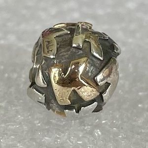 Pandora Sterling Silver  925 &  14k Gold Alphabet Letter “K” Charm